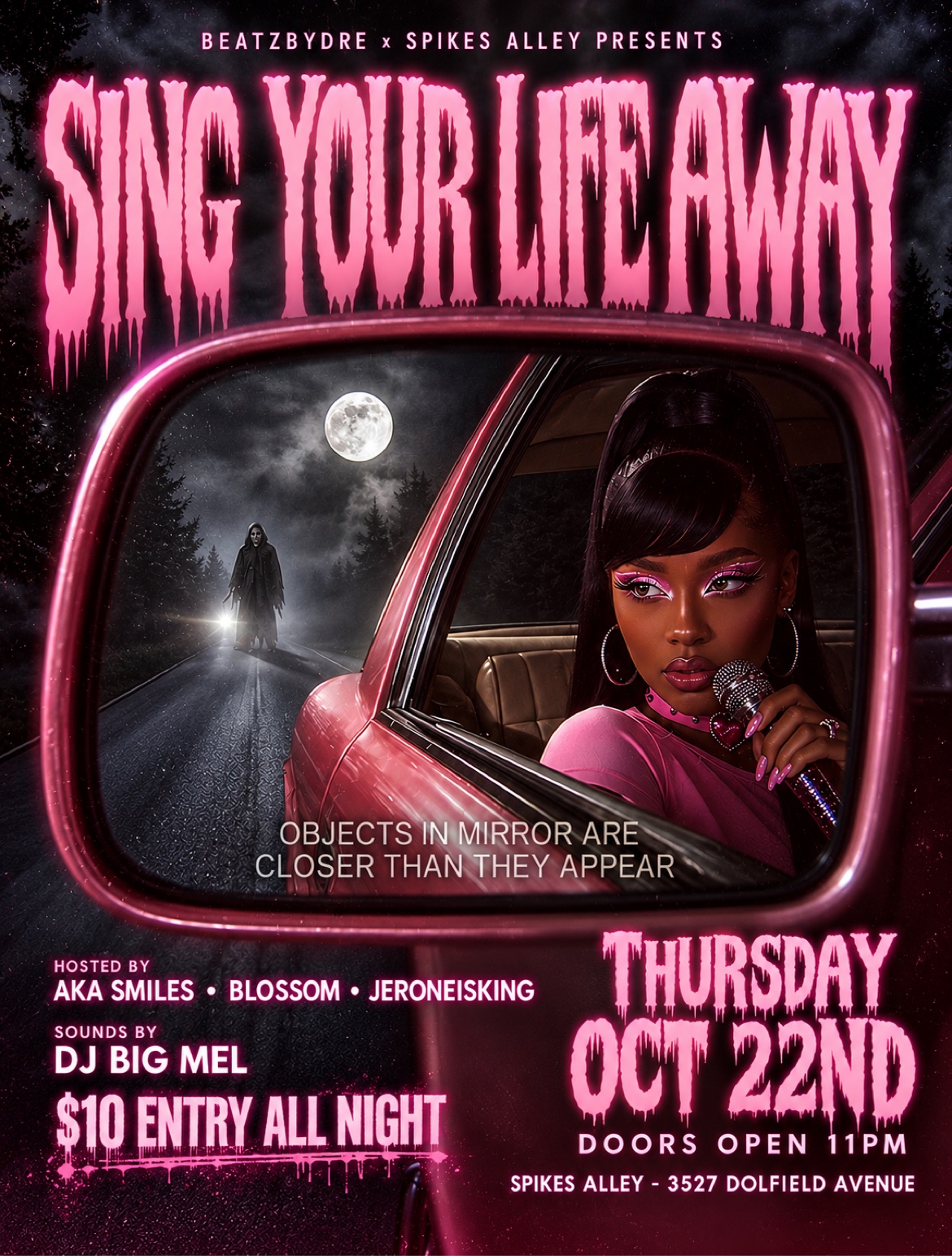 Sing Your Life Away — Thursday October 22nd at Spikes Alley flyer